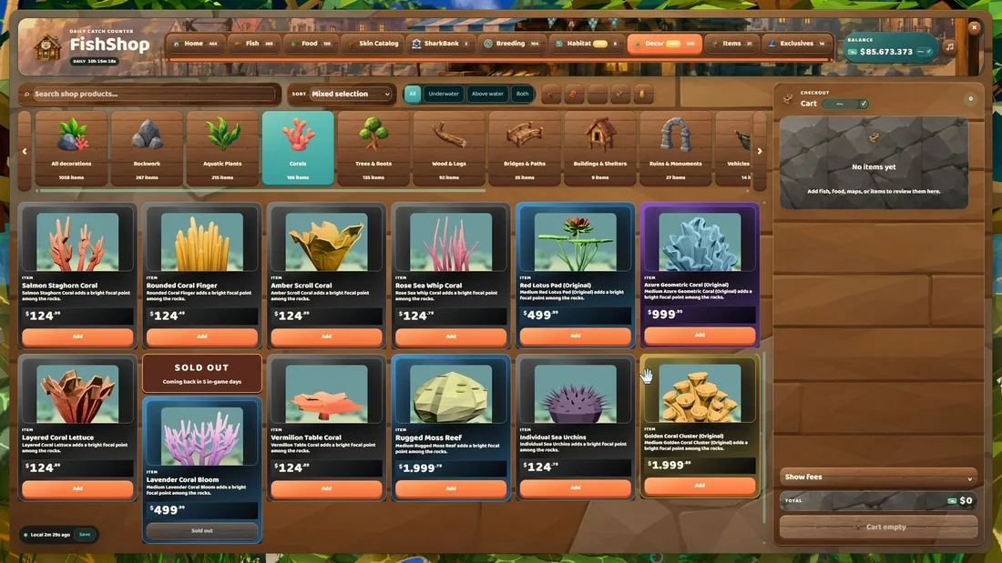The current ChillTank coral catalogue with colourful decorations