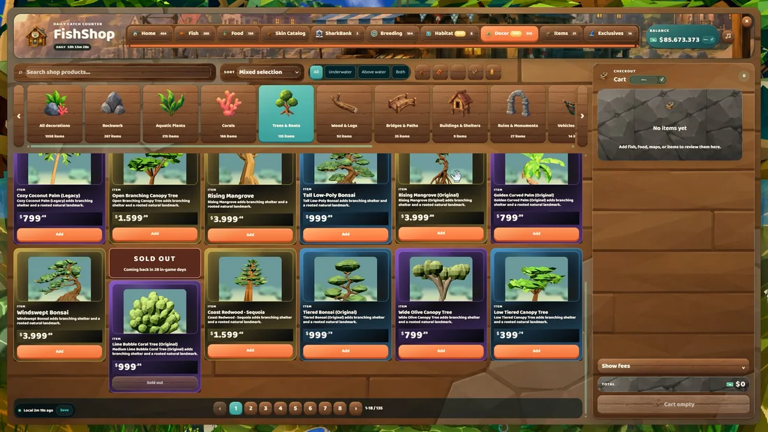 A selection of aquarium plants in the current ChillTank FishShop