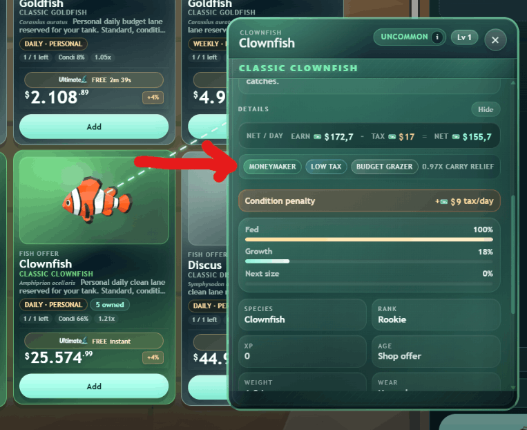 FishShop badge balancing preview