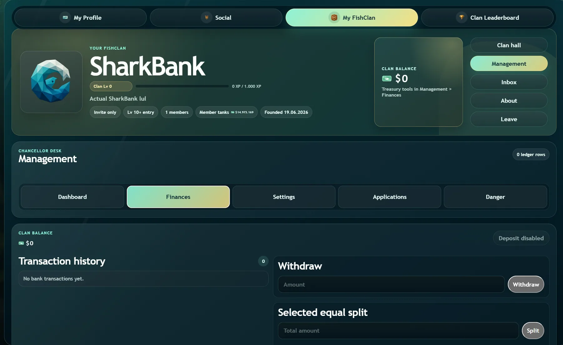 Fishclans Finances